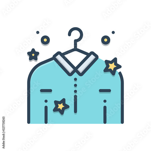 Color illustration icon for dry  cleaning 