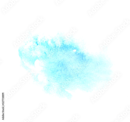 illustration blue watercolor colorful splashes. isolated on white on background