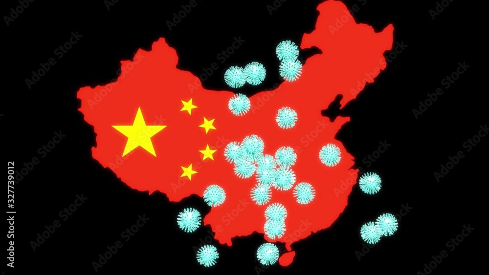 Wuhan coronavirus novel influenza virus cells spreading. Chinese pneumonia disease causing death, sickness and contagion worldwide - 3d animation Wuhan coronavirus novel influenza virus cells spreading. Chinese pneumonia disease causing death, sickness and contagion worldwide - 3d animation