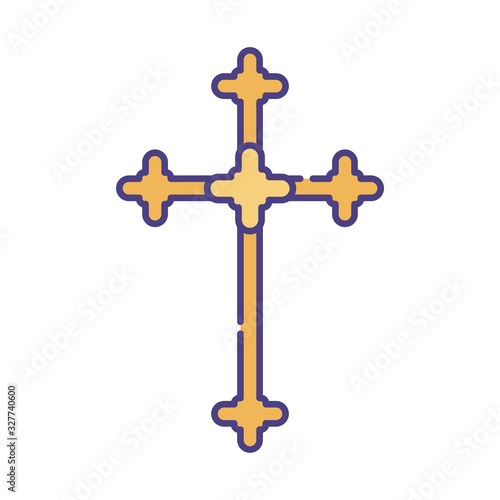 religion cross flat style icon vector design