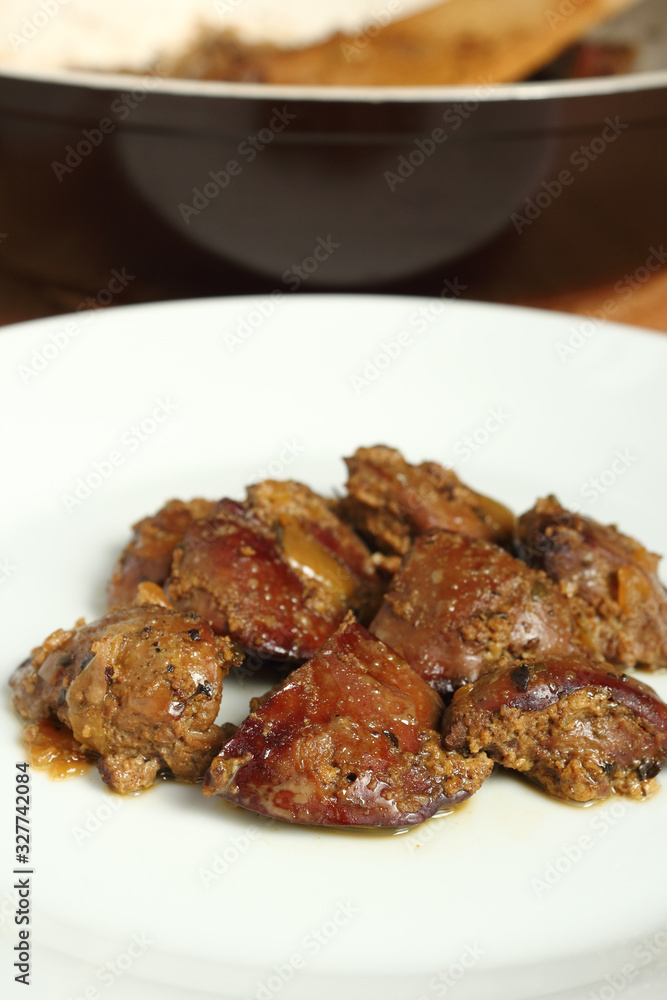 Cooked chicken liver