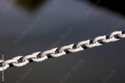 part of a gray steel chain