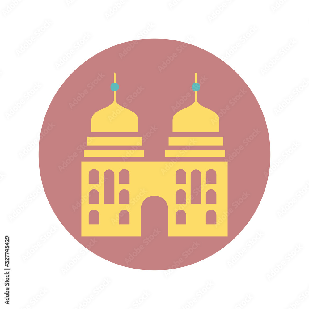 islam mosque building, block style design