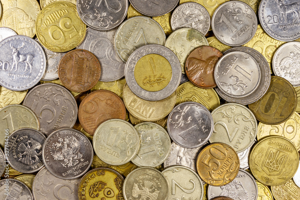 Background of various coins from different countries Background of various coins from different countries