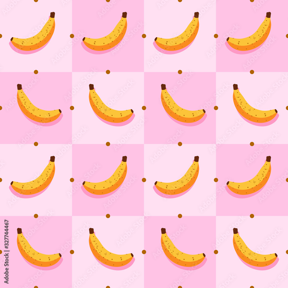 seamless banana illustration pattern vector Graphic