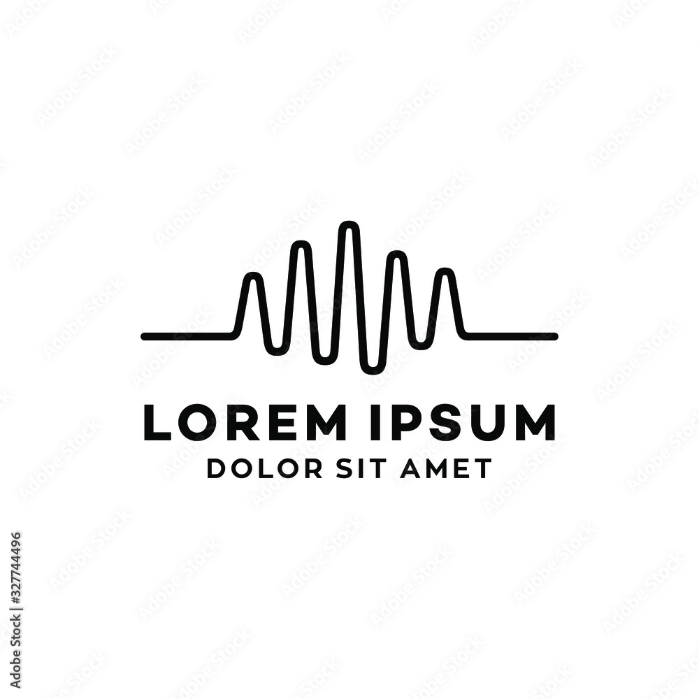 sound audio wave chart logo icon vector design in trendy linear line