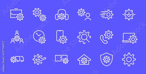  A simple set of settings and options related to Vector Line Icons. Contains icons such as set time, business, phone, and more. Editable Stroke.. 480x480