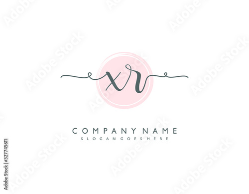 XR initial letter elegant handwriting logo collection