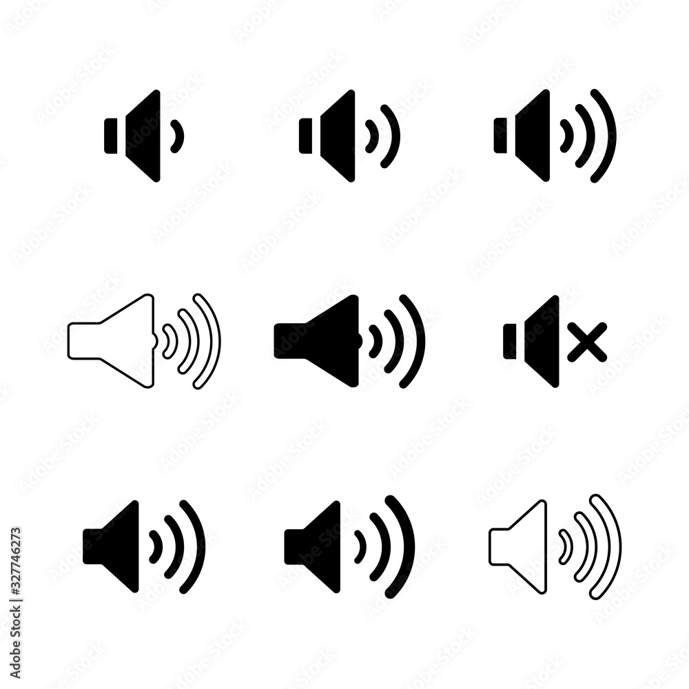 Sound Vector Icon, Speaker Pictogram, Loud Icon, Flat Audio Button Sound Vector Icon, Speaker Pictogram, Loud Icon, Flat Audio Button