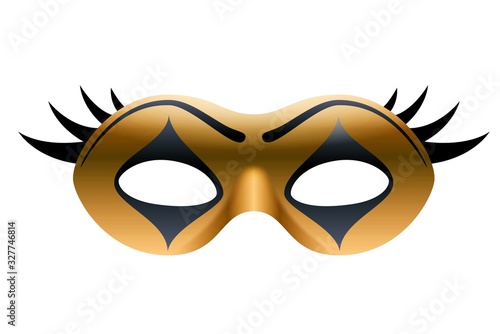 black carnival mask isolated on white background photo