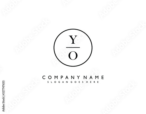 YO initial letter elegant handwriting logo collection