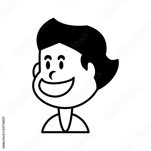boy smiling on white background