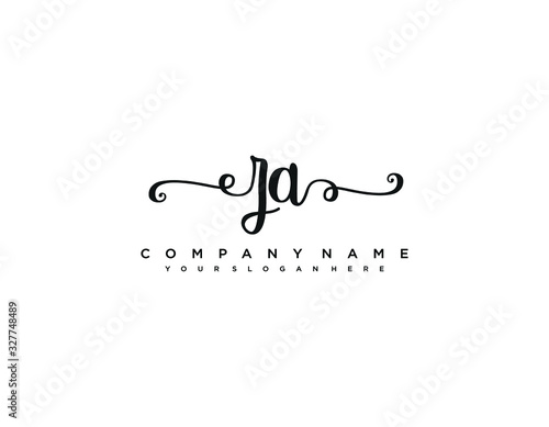 ZA initial letter elegant handwriting logo collection photo