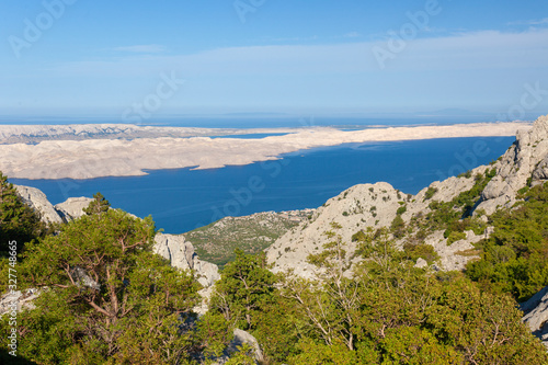 View to the Adriatic Sea from Velebit mountain, Croatia
