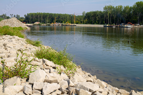 Riprap embankment on the Drava River