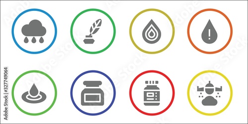 raindrop icon set