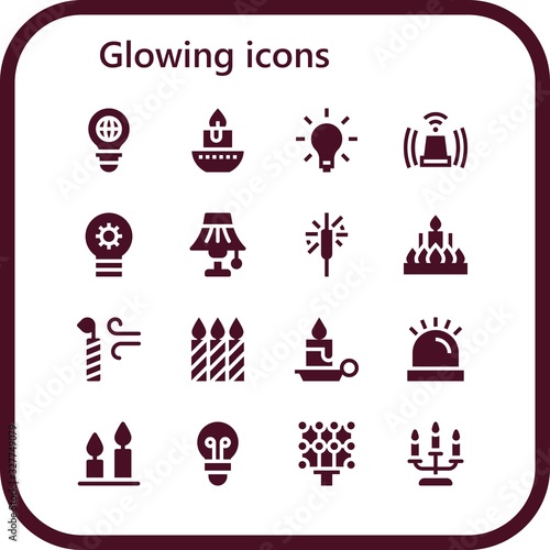 glowing icon set