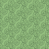 Hand drawn seamless pattern with leaves. Vector illustration. EPS 10