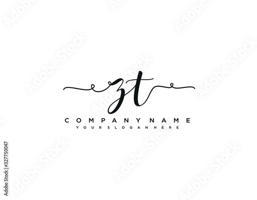 ZT initial letter elegant handwriting logo collection photo