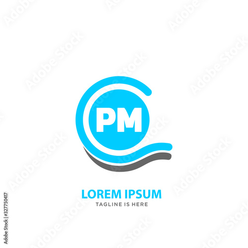 PM Initial letter logo template vector