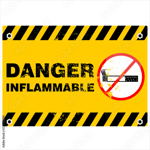 Danger, inflammable sign and label