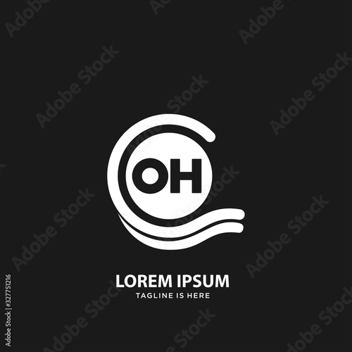 OH Initial letter logo template vector