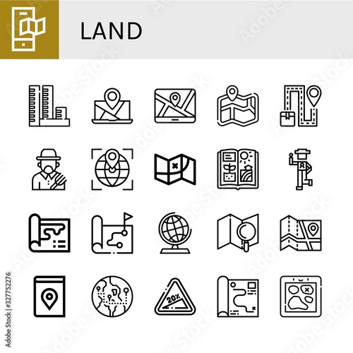Set of land icons