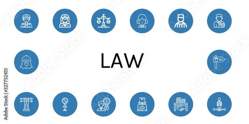 law simple icons set