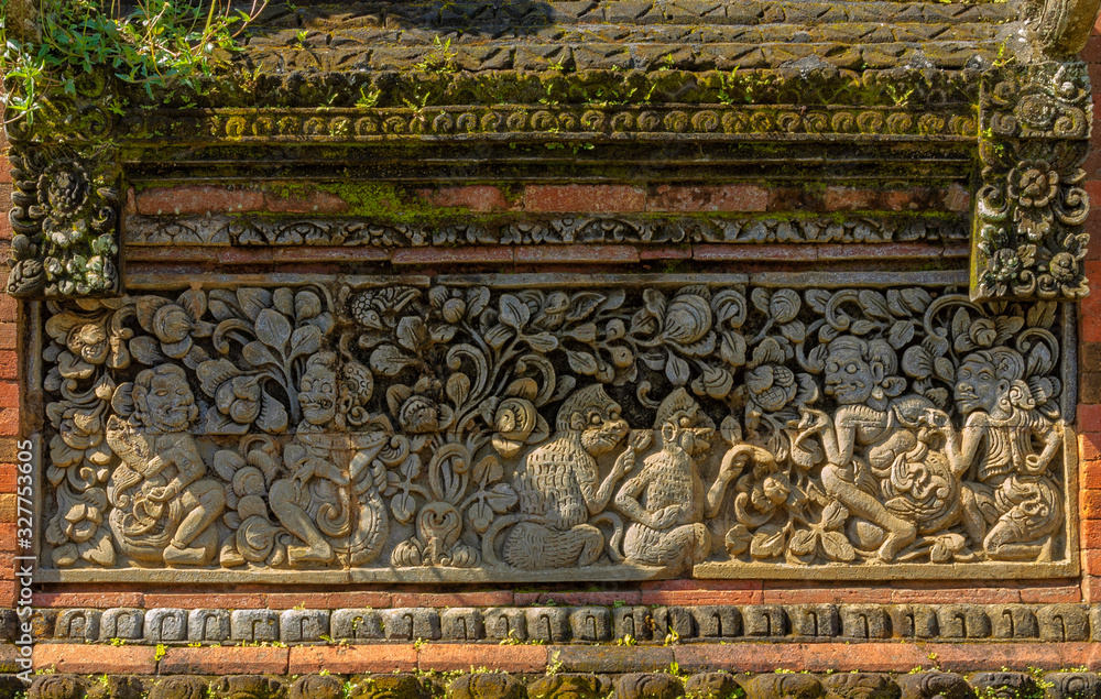 temple wall in Bali