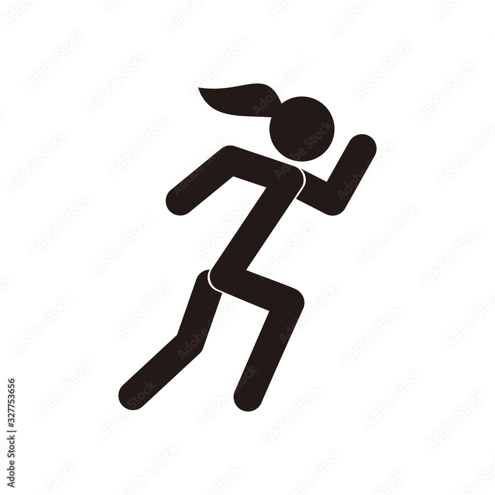 running woman icon logo template