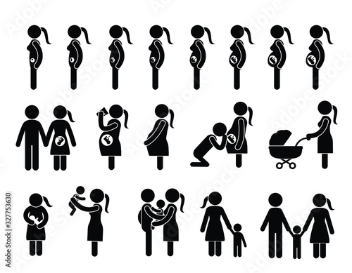Stickman woman pregnancy status deliver