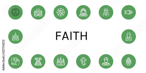 Set of faith icons