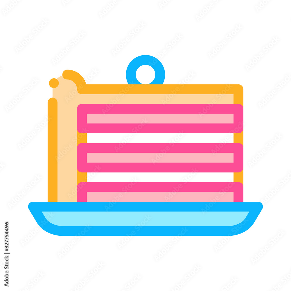 Puff Cake With Berry On Top Icon Thin Line Vector. Pastry Refreshment Gourmet Cake Or Crepes Dessert Color Symbol Illustration Puff Cake With Berry On Top Icon Thin Line Vector. Pastry Refreshment Gourmet Cake Or Crepes Dessert Color Symbol Illustration