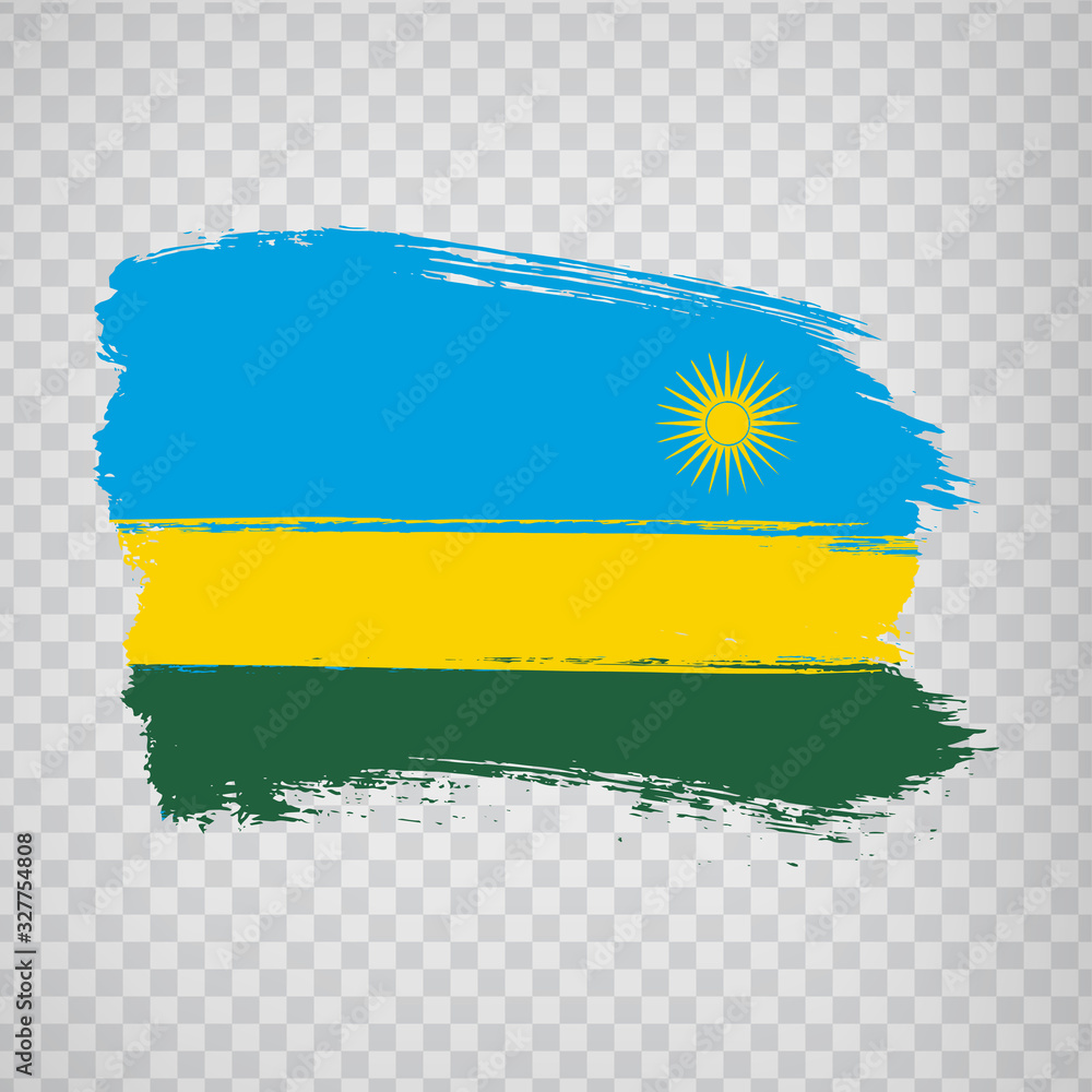 Flag of Rwanda from brush strokes. Flag Republic of Rwanda on transparent background for your web site design, app, UI. Africa. Stock vector. EPS Flag of Rwanda from brush strokes. Flag Republic of Rwanda on transparent background for your web site design, app, UI. Africa. Stock vector. EPS