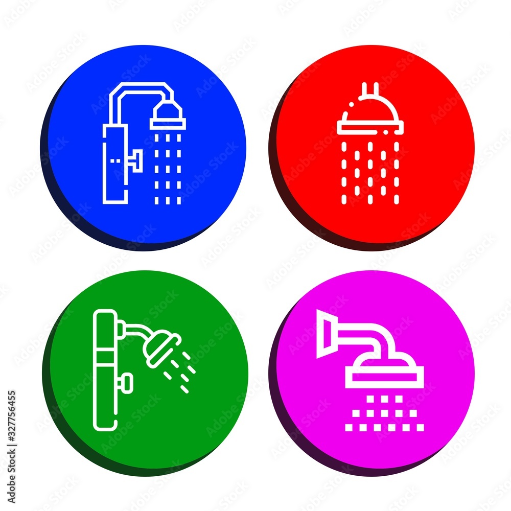 showerbath simple icons set showerbath simple icons set