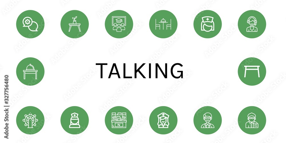 talking simple icons set talking simple icons set
