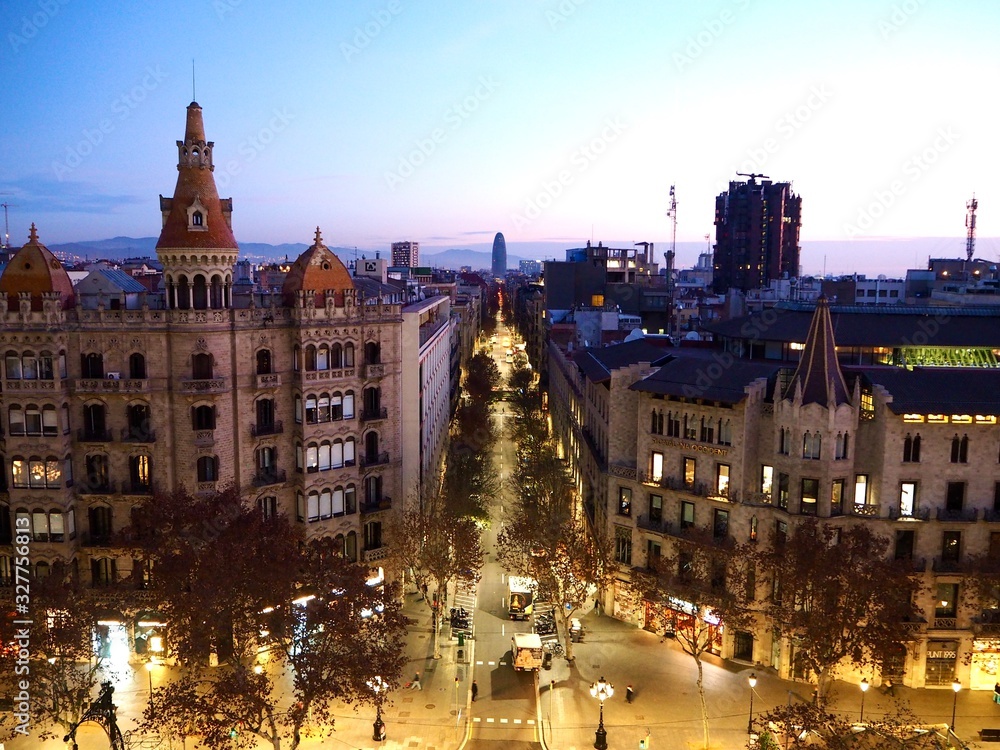 バルセロナの街並み・夕景ーcity view of Ballerina, Spain