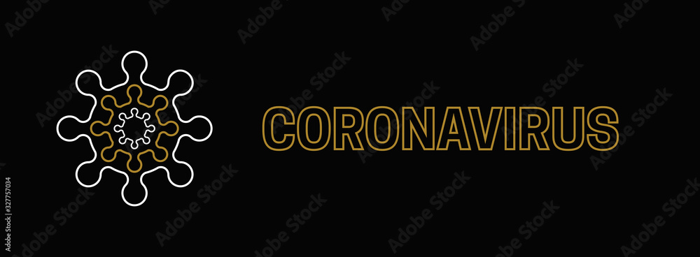 New Coronavirus 2019-nKoV. Originated in the Chinese city of Wuhan. On black background viral cell. Vector illustration New Coronavirus 2019-nKoV. Originated in the Chinese city of Wuhan. On black background viral cell. Vector illustration