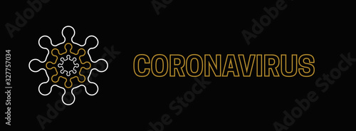 New Coronavirus 2019-nKoV. Originated in the Chinese city of Wuhan. On black background viral cell. Vector illustration