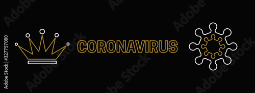 New Coronavirus 2019-nKoV. Originated in the Chinese city of Wuhan. On black background viral cell. Vector illustration