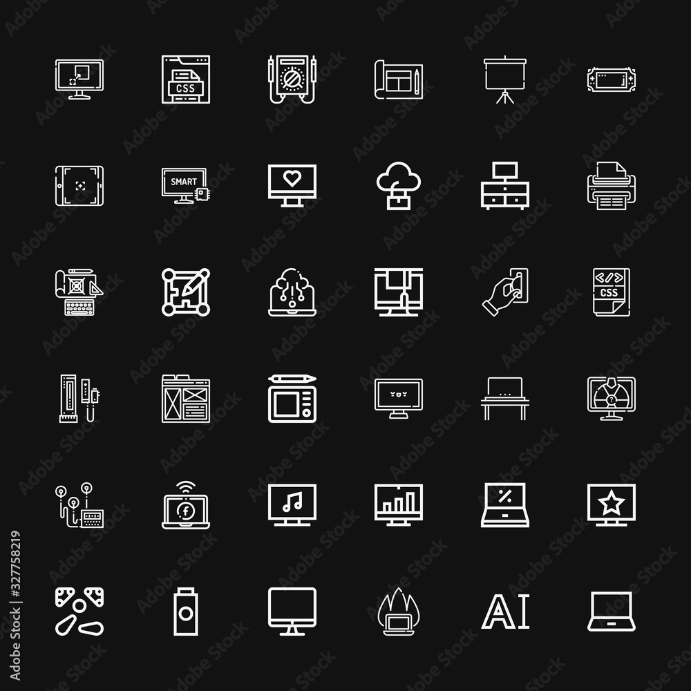 Editable 36 monitor icons for web and mobile Editable 36 monitor icons for web and mobile