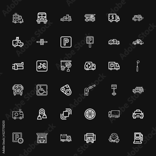 Editable 36 automobile icons for web and mobile