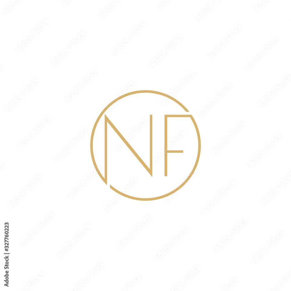 Abstract Letter NF Logo Design isolated on white background Abstract Letter NF Logo Design isolated on white background