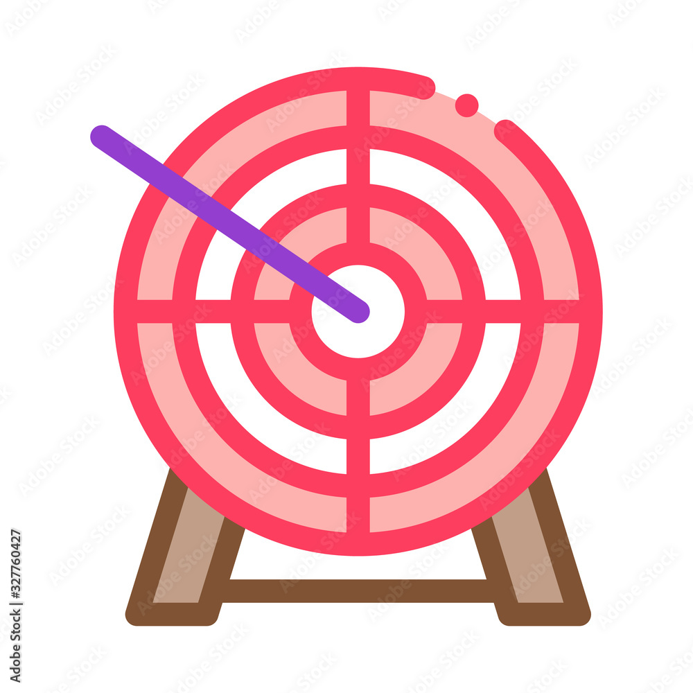 Arrow In Center Of Target Icon Thin Line Vector. Archery Arrow Bullseye Accuracy Wooden Desk Sportive Tools Color Symbol Illustration Arrow In Center Of Target Icon Thin Line Vector. Archery Arrow Bullseye Accuracy Wooden Desk Sportive Tools Color Symbol Illustration