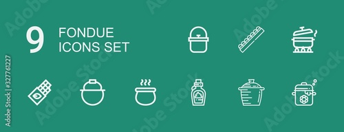 Editable 9 fondue icons for web and mobile