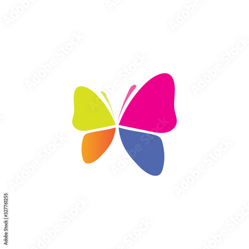 Vector Butterfly conceptual simple colorful icon Logo Vector Animal Insect