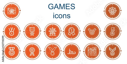 Editable 14 games icons for web and mobile