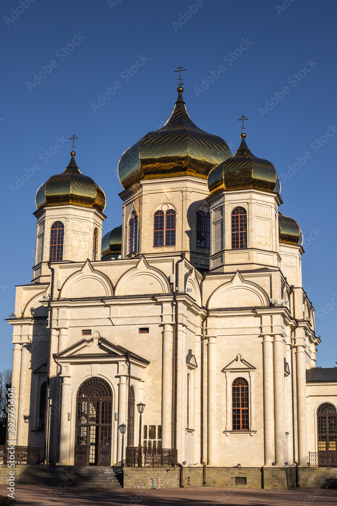 Cathedral of the Kazan Icon of the Mother of God. Sunny autumn day