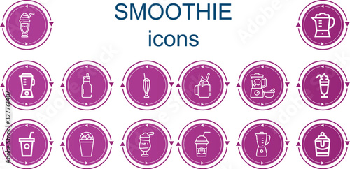 Editable 14 smoothie icons for web and mobile