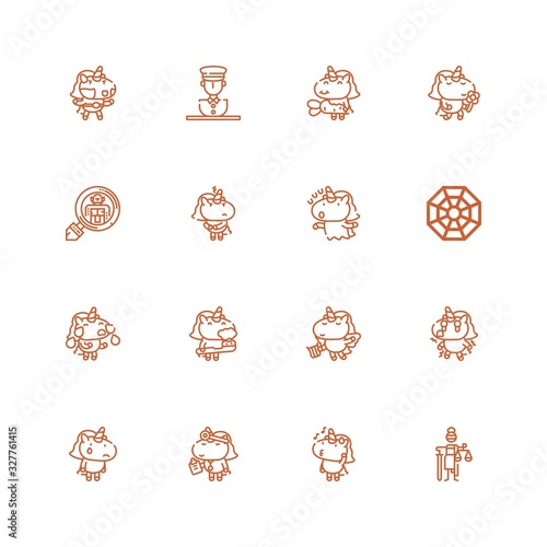 Editable 16 mythology icons for web and mobile